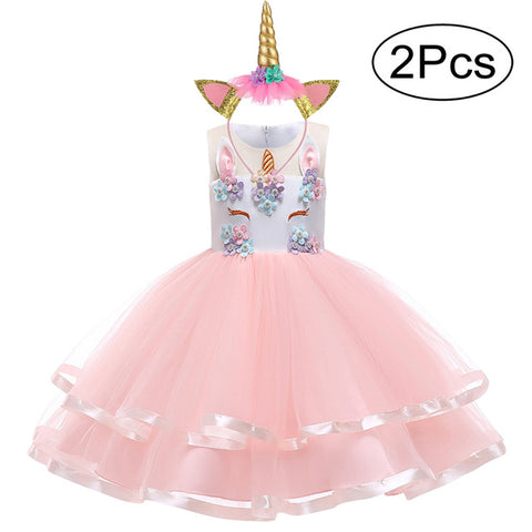 Unicorn girls deals party dress