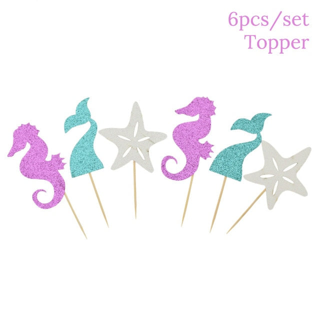 mermaid theme cupcake toppers - many options