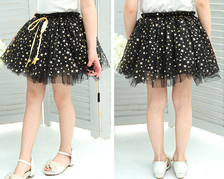 Star Print Tutu Skirt - Black, Pink, or Grey