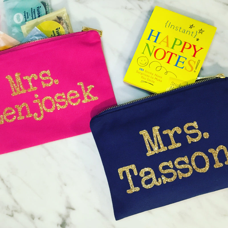 Personalized Teacher Gift - Pencil Case, Makeup Bag -  MANY COLORS
