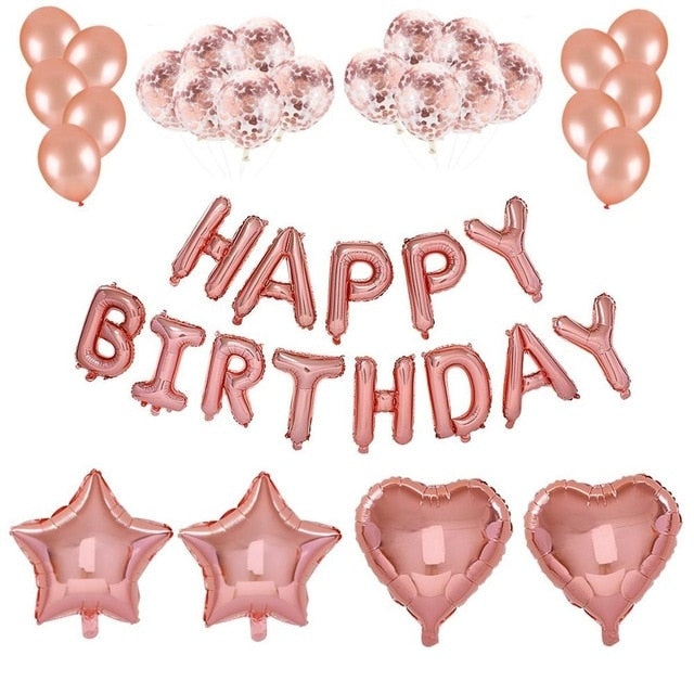 Rose Gold Balloon Party Sets