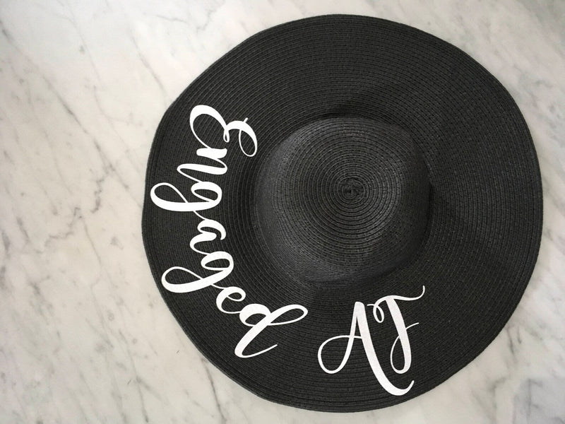 Engaged AF hat, engagement announcement, personalized wide brim hat