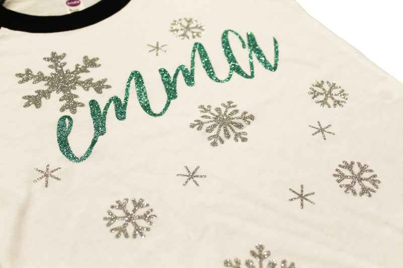 Girls Winter Wonderland Shirt, Silver Glitter Snowflake Shirt, Frozen Inspired Girls Shirt