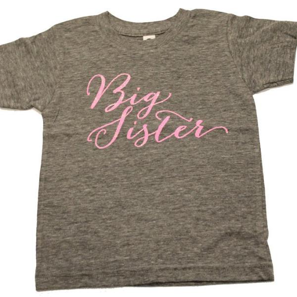 BIG sister shirt - real GLITTER and gorgeous calligraphy font