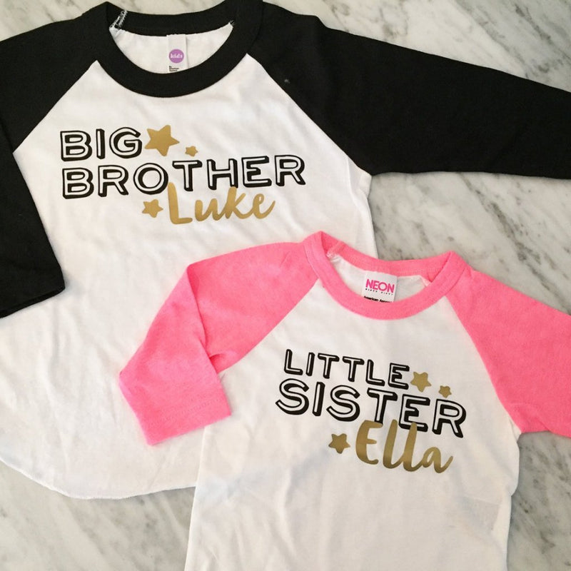 Big Brother Big Sister Little Sister Shirts - kids and infants sizes - Set of 3