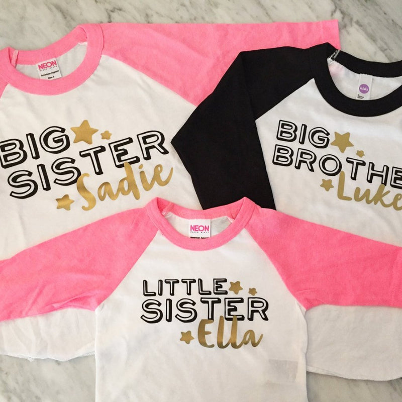 Big Brother Shirt Little Brother Shirt Set, Personalized Sibling Shirts