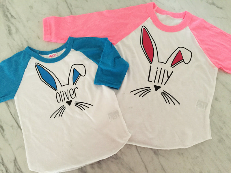 Kids Easter Shirt, Glitter Bunny Ears, Easter Bunny Shirt