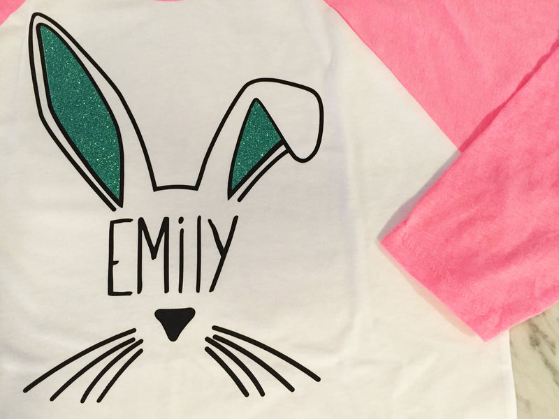 Girls Easter Bunny Shirt, Boho Bunny Shirt