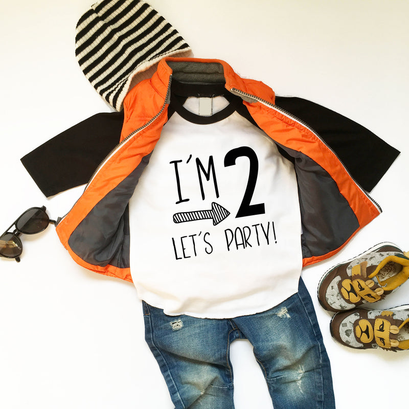 Im Two Lets Party - Boys Second Birthday Shirt - 2nd Birthday Shirt Boy - 2nd Birthday Shirt