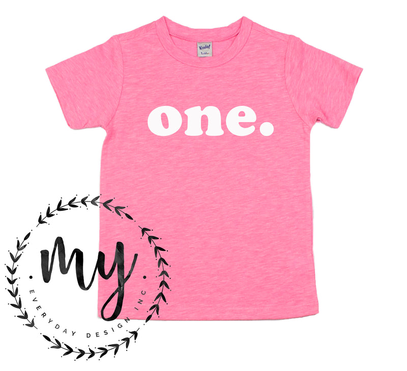 kids birthday shirt, modern simple style, pink tshirt, first birthday shirt