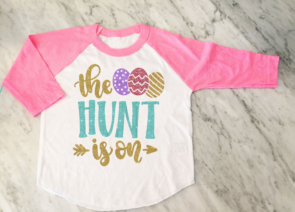 Girls Easter Egg Hunt Shirt, Girls easter shirt