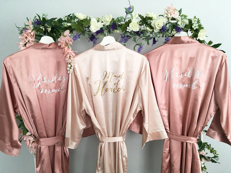 Bridesmaid Robes, Maid of Honor Robe, Dusty Rose, Rose Gold, Mauve