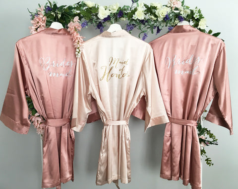 Bridal Party Satin Robes in Light Pink – With Love Boss Lady